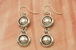 Artie Yellowhorse Sterling Silver Double Shadowbox Design Earrings